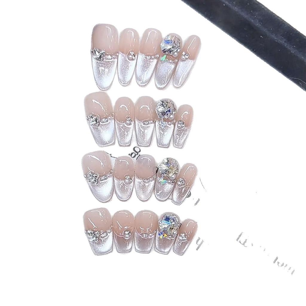 Pure Hand-dressed Armor Spring and Summer New Style Shining Galaxy Three-dimensional Ice-transparent Cat Eye Pure Desire Nail Sticker