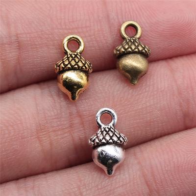 20ks 13x7mm přívěsek žalud 3 barvy 3D přívěsky žaludů 3D přívěsky borových oříšků a žaludů pro výrobu šperků