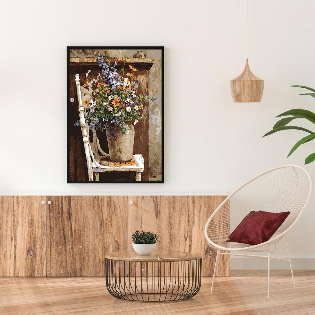 5D DIY Diamond Painting Flowers On The Stool Cross Stitch Kit Mosaic Diamond Embroidery Rose Full Round/Square Drill Home Decoration