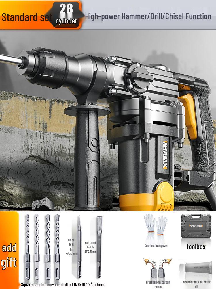 High-Power Electric Hammer Drill & Pickaxe for Concrete - Multi-functional Household Tool