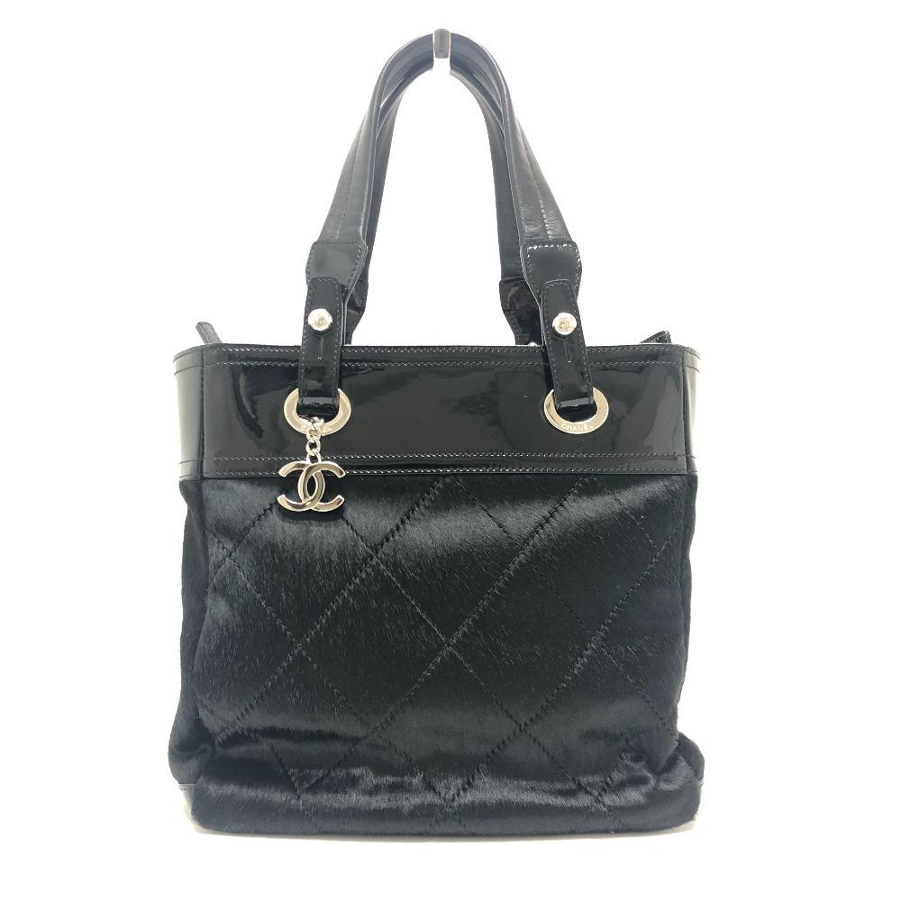 CHANEL A34208 CC CC Mark Paris Biarritz PM Tote Bag Black/SilverHardware