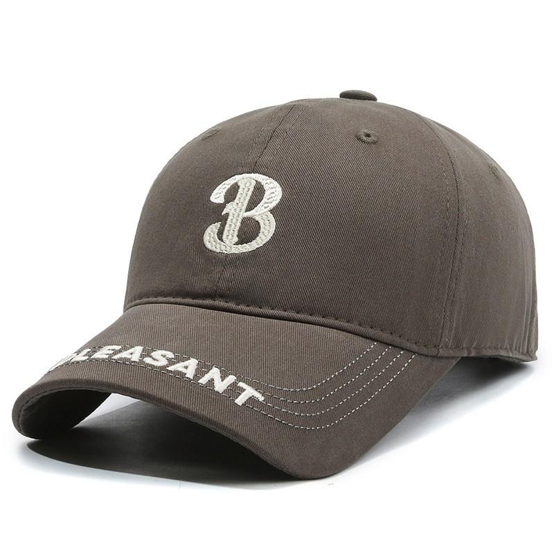 Unisex Baseball Cap With Embroidered Letter B Adjustable Sun Hat Outdoor Sports Leisure