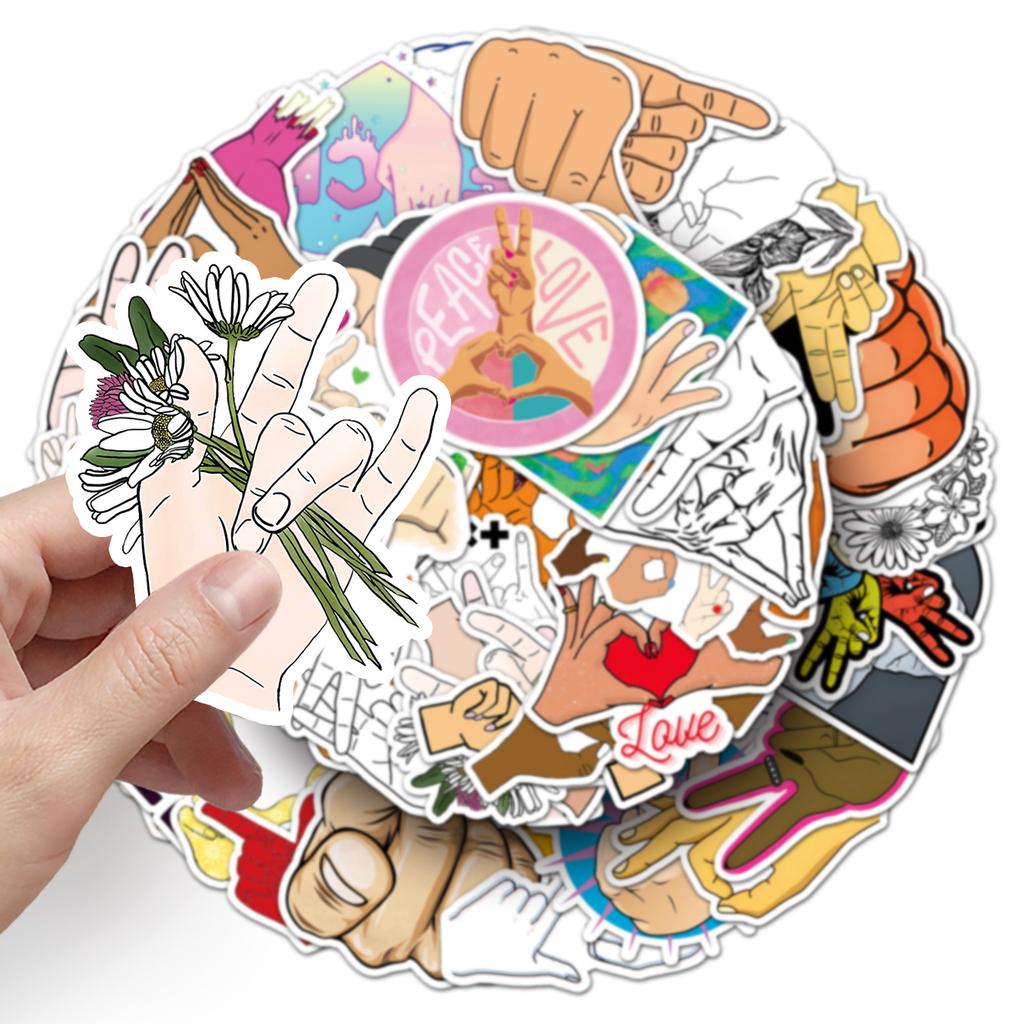 50 Geste Graffiti Aufkleber Personalisierte Kreative Herz Dekoration Handyhülle Computer Koffer Aufkleber