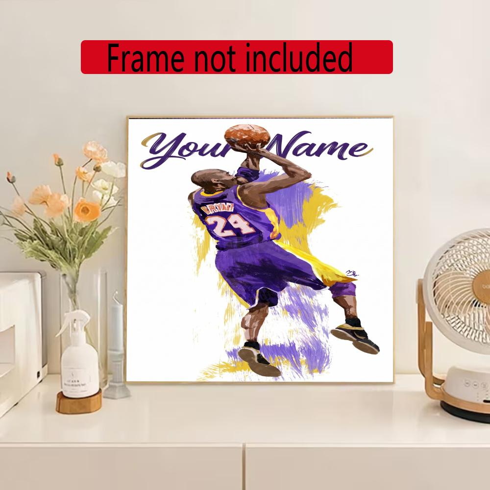 Kobe Customize Text Diamond Painting Round Diamond Mosaic Suitable For Beginners Diamond Painting Rhinestones Gift Frameless