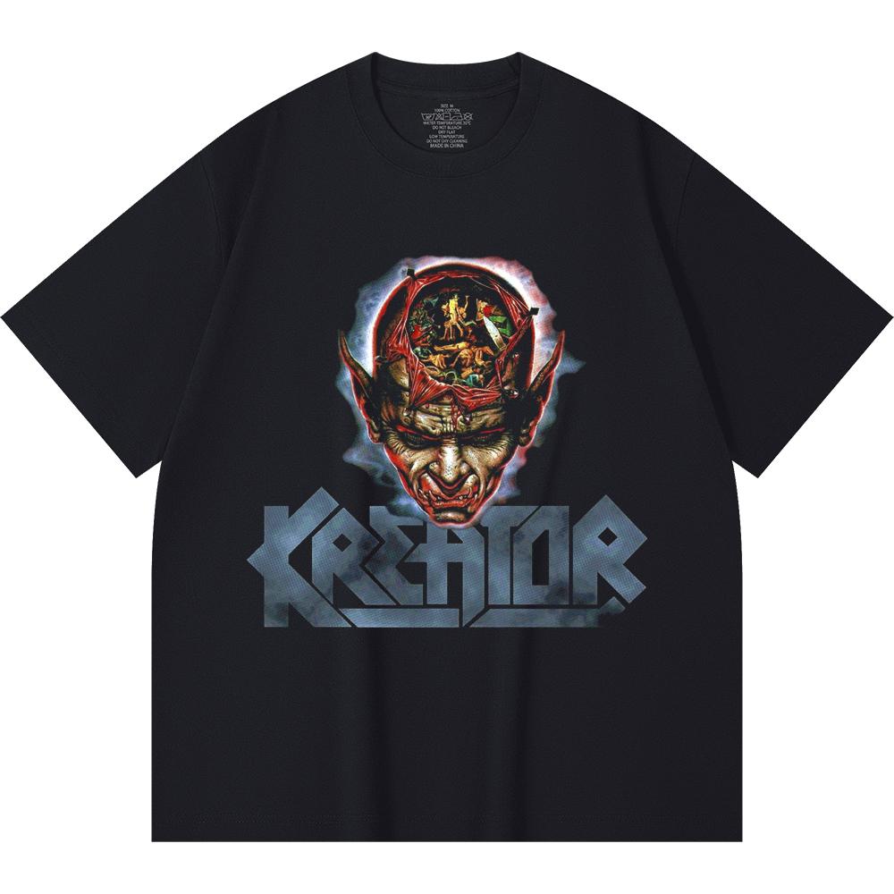 230 Gsm 100% Cotton Heavy Metal T-Shirt Rock Band Popular Music Print Unisex Heavy Cotton T Shirt
