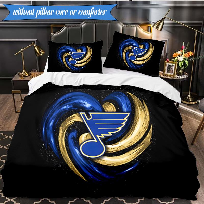 3PCS Nashville Predators Printed Bedding Set For Bedroom dormitory, Includes 1 Duvet Cover & 2 Pillowcases for All Seasons Home Decor Fan gifts