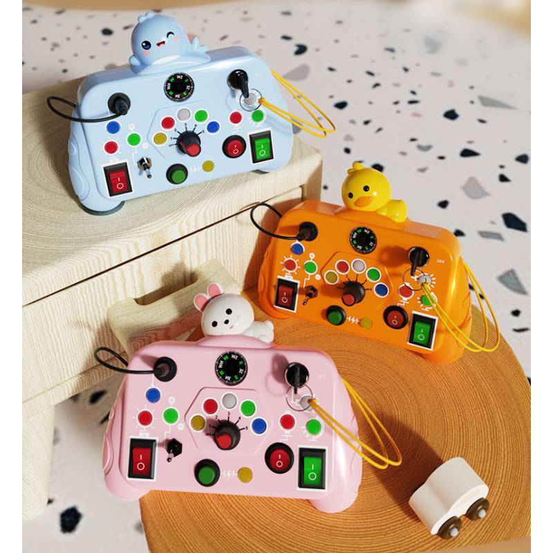 Montessori Busy Board With Led Lights And Sound For Toddler Sensory Development