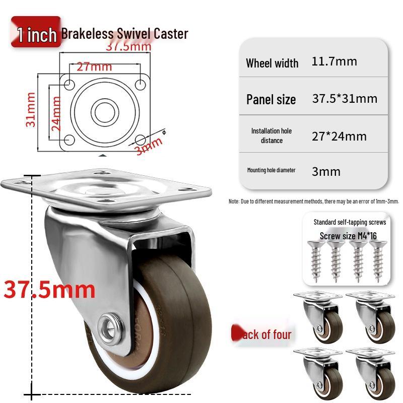 Ultra-Quiet Universal Small Trolley Load-Bearing Swivel Caster for Furniture