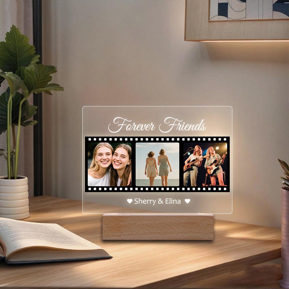 

Custom Photo Night Light Personalized 3 Color LED Lamp Acrylic Heart Picture Frame Anniversary Birthday Wedding Baby Mother Gift
