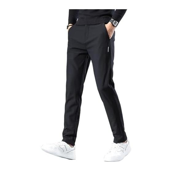 [ROOKMZU] Fleece-lined pants, men s cold weather pants, golf wear, men s winter, thick, stretch, beautiful legs, casual, slim, warm, tapered, cold