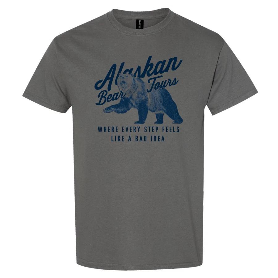 Alaskan Tours Bear T Shirt Where Every Step Feels Like a Bad Idea Funny Tee Gift XS