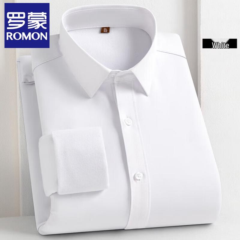 Romon Men s Winter Fleece-Lined Business Casual Shirt 44