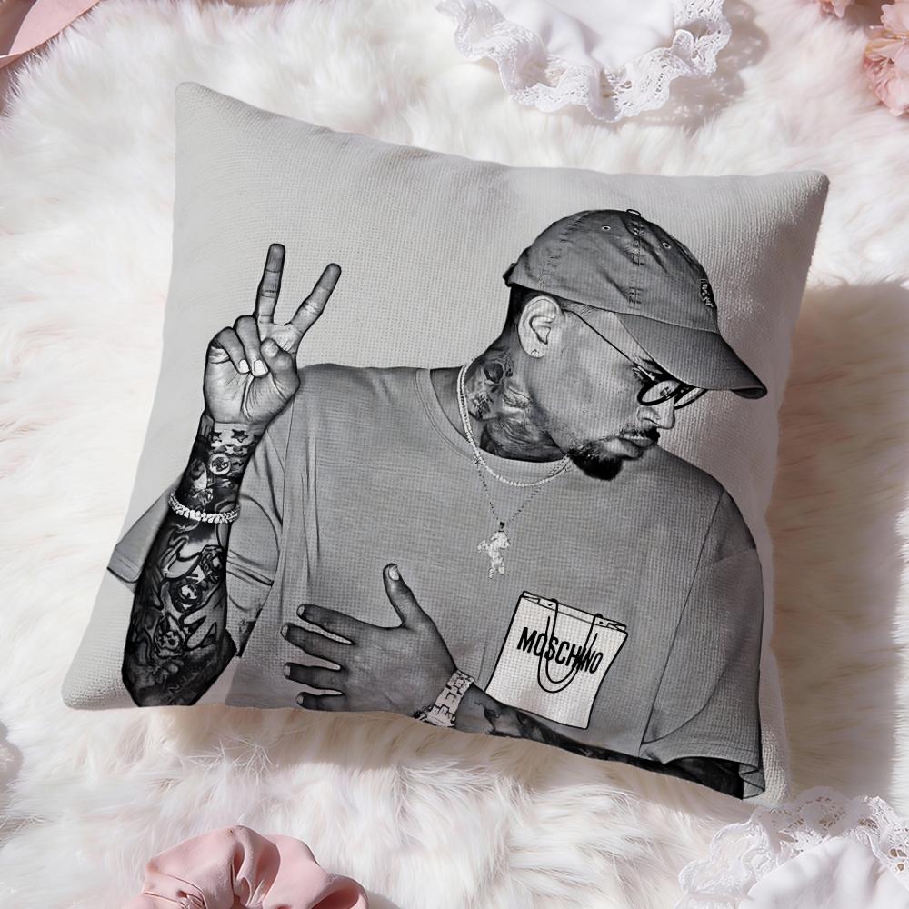 Hot C-Chris Brown Cushion Cover Premium Comfort Reversible Pillow Cove -Two in One Design for Any Room & Car Interior