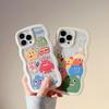 Cute Cartoon Monsters Suitable for IPhone 16 Mobile Phone Case 14Promax Apple 12 Couple 13 Wavy Side Xr