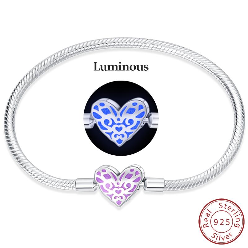 Real 925 Sterling Silver 17-20CM Butterfly Pet Ocean Starry Sky Original Bracelet Fit for Wedding Fine Jewelry DIY Making