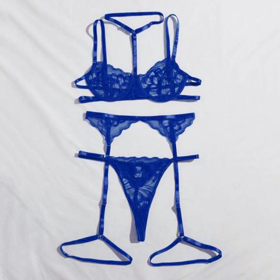 1 sada Sexy podprsenka Kalhotky Podvazková sada Krajka Nízký střih Push Up Multi Strap Vysoký Pas Elastická Tenká ohlávka Výstřih Líbánky Svatební Noc Dámská Sada spodního prádla