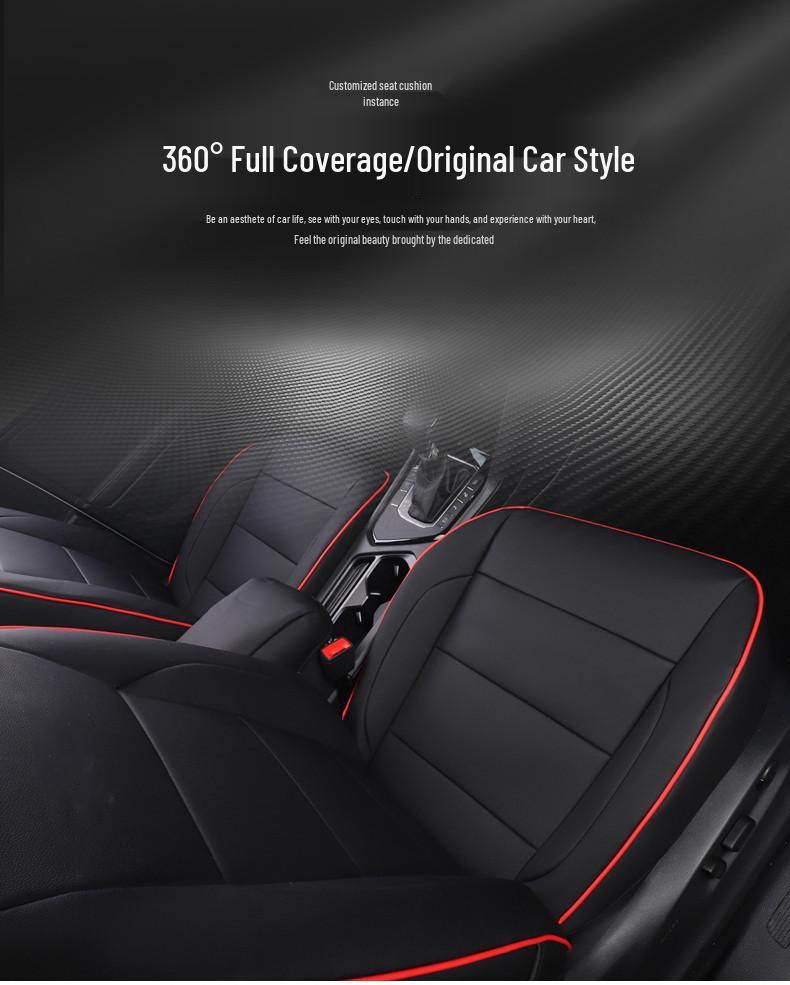 Yue Four Seasons Universal Car Seat Cover, Full Surround, Wear-Resistant, Five-Seat Leather