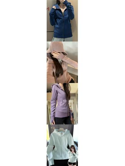 Light Blue Slim Fit Yoga Zip-Up Jacket - Flattering & Versatile Style