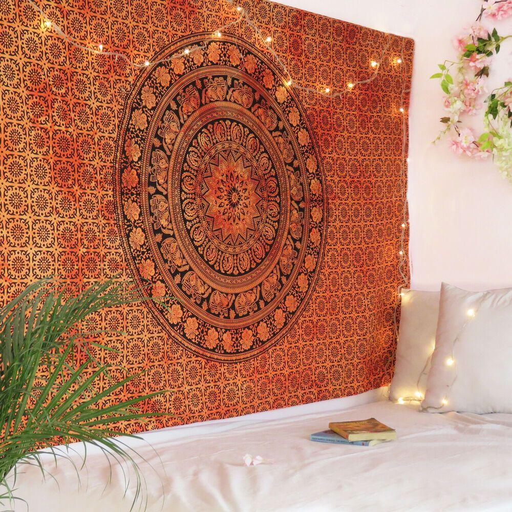 Indian Hippie Mandala Tapestry Blanket for Twins 75x100