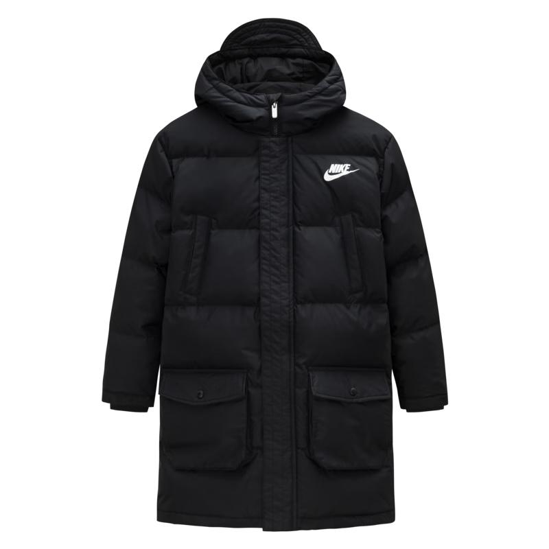 NIKE Kids' Unisex Mid-Length Hooded Down Jacket