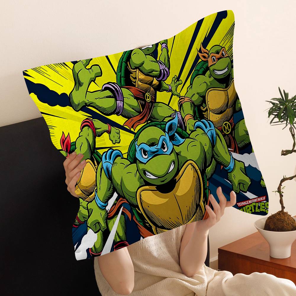 Federe Cuscino Gioco Tartarughe Cartone Animato Anime-TMNT Biancheria da Letto per la Casa Copricuscino Decorativo Matrimonio Federa Super Morbida