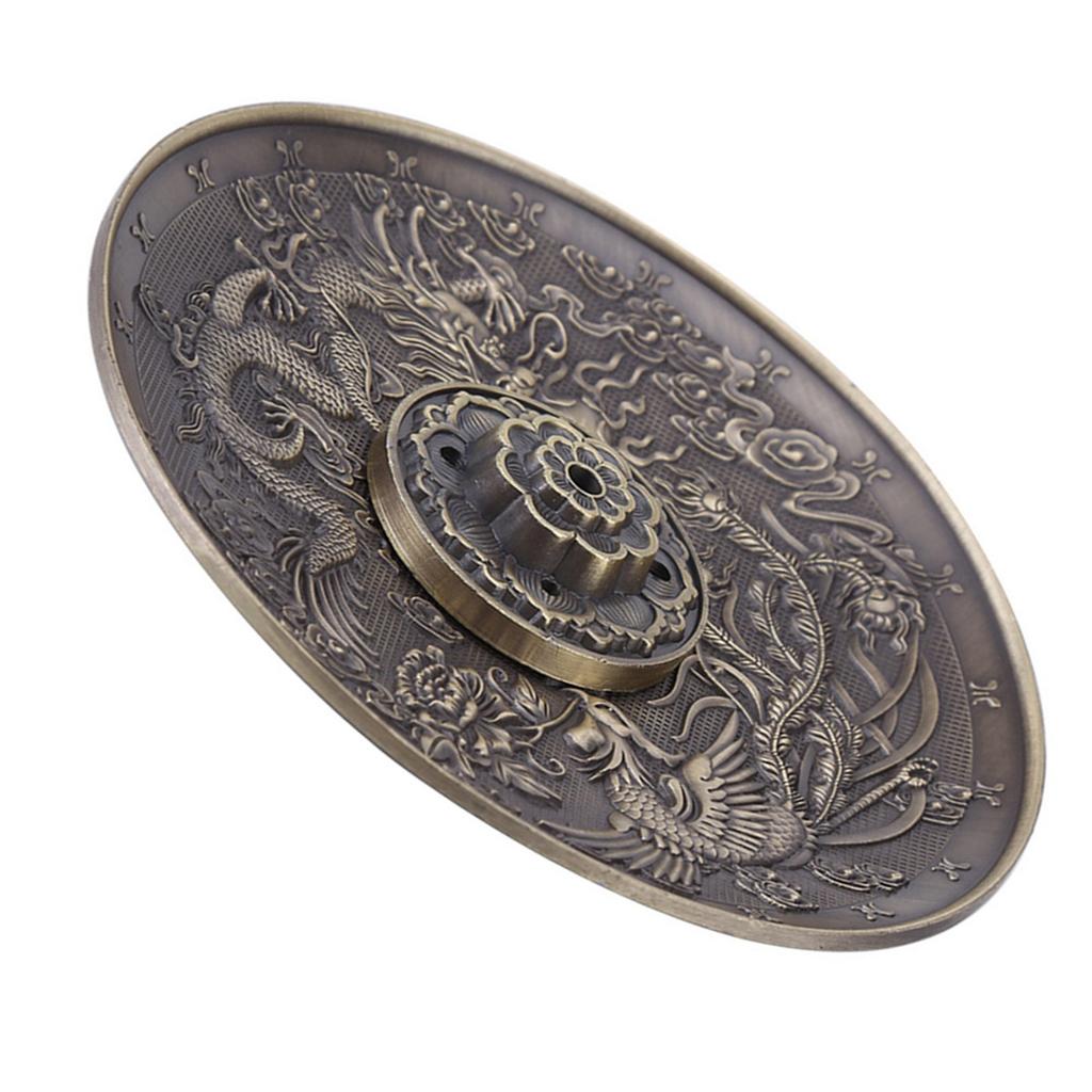 Zinc Alloy Incense Stick   Holder Dragon Pattern   Plate for Bedroom Temple Bronze