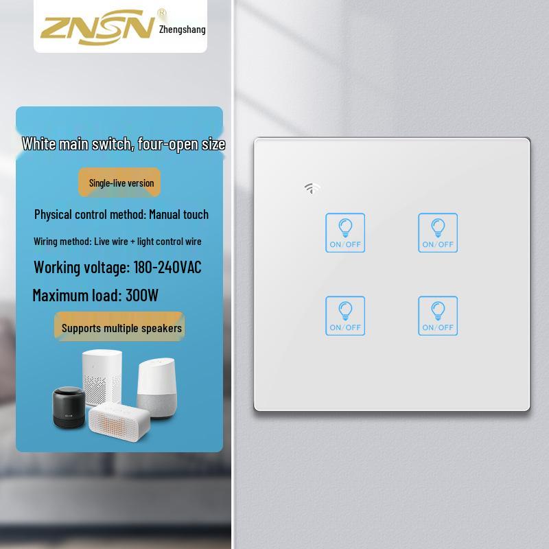 Zhengshang C4 Smart WiFi Graffiti Switch with Voice Control for Alexa/Google, EU Standard