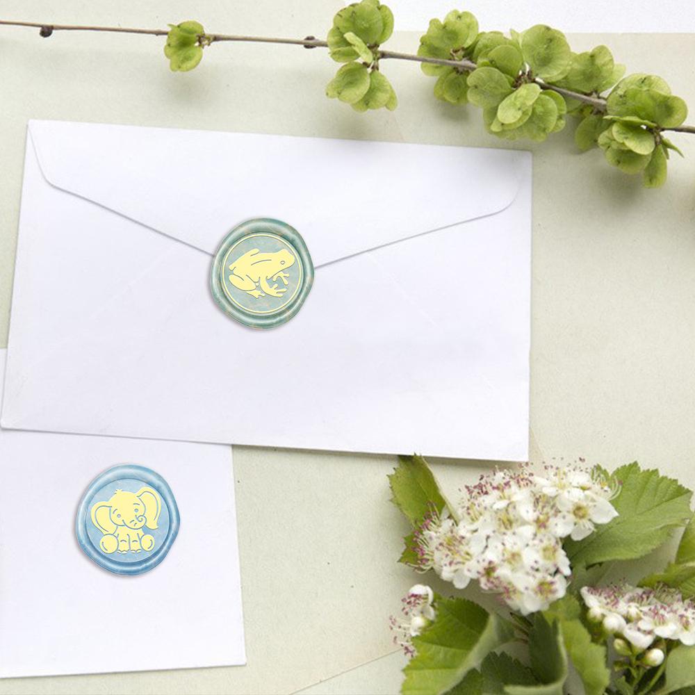 1pc Magic Book Wax Seal Mini Brass Column Stamp Little Elephant Frog Cat Pattern 15mm Sealing Wax Stamps Sealing Stamp