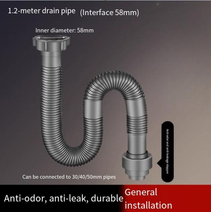 Dishwashing Bathroom Sink Drain Pipe Kitchen Accessories Anti-backflow Drain Pipe Set for Kitchen Household Sink Basin Pipe
