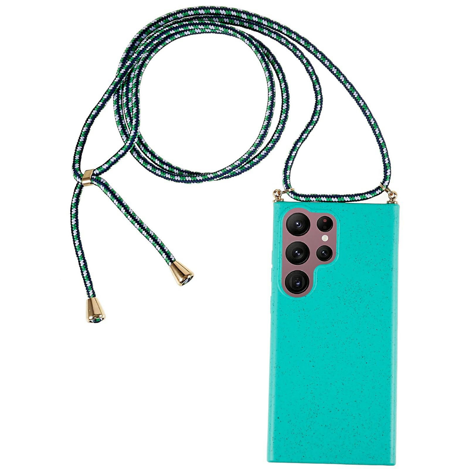 For Samsung Galaxy S26 Ultra Case Biodegradable Wheat Straw + TPU Eco-Friendly Phone Cover with Lanyard