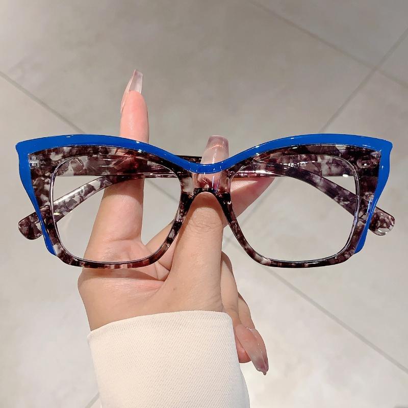 Women Cat Eye Glasses  New Fashion Vintage Blue Light Blocking Eyewear Trendy Stylish Design Oversized Eyeglasses