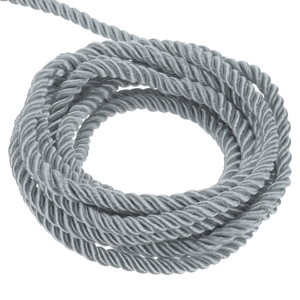 Uxcell Pletená šňůra 11 yardů 5 mm 3vláknová motouzová pletená šňůra lesklá nit Šňůrka pro řemesla Dárková taška Záclona Vánoční dekorace