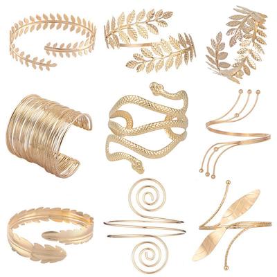 Barock Retro Noten Mehrschichtiger Armreif, Metall Offener Manschetten Armring
