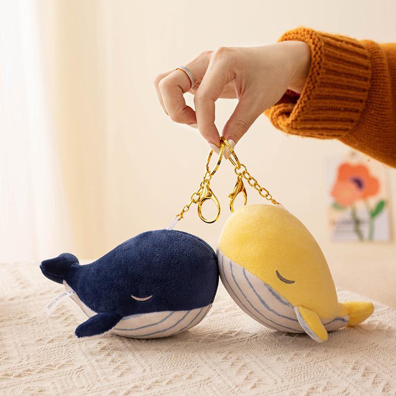 Cute Pig and Whale Keychain Plush Toy Doll Pendant for Backpack