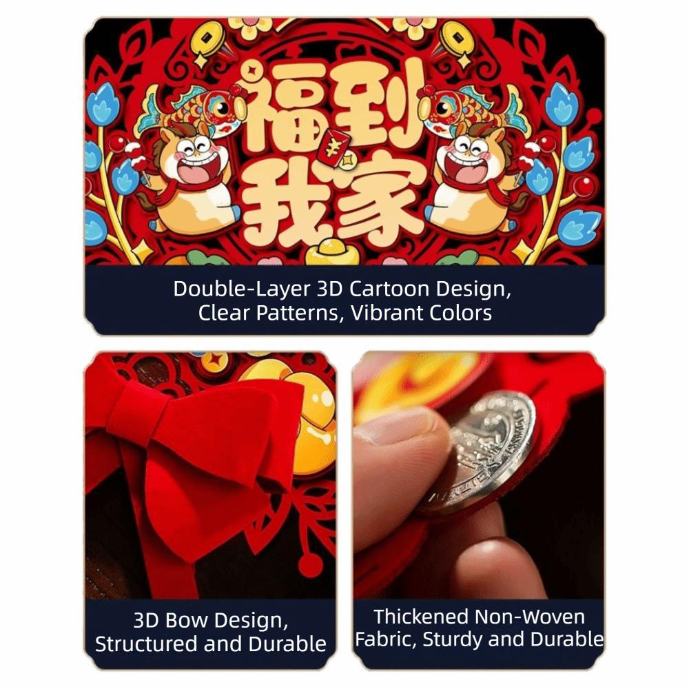 Wall Hanging Horse Year Couplet Flocking Design Door Stickers Festival Supply  Chinese New Year
