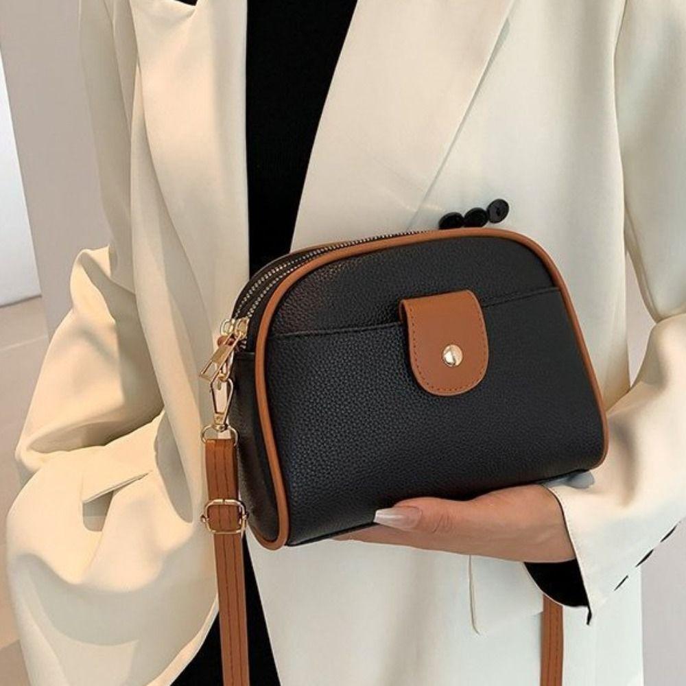 PU Leather Niche Shoulder Bag Solid Color Simple Square Bag Ins Small Crossbody Bag  Outdoor