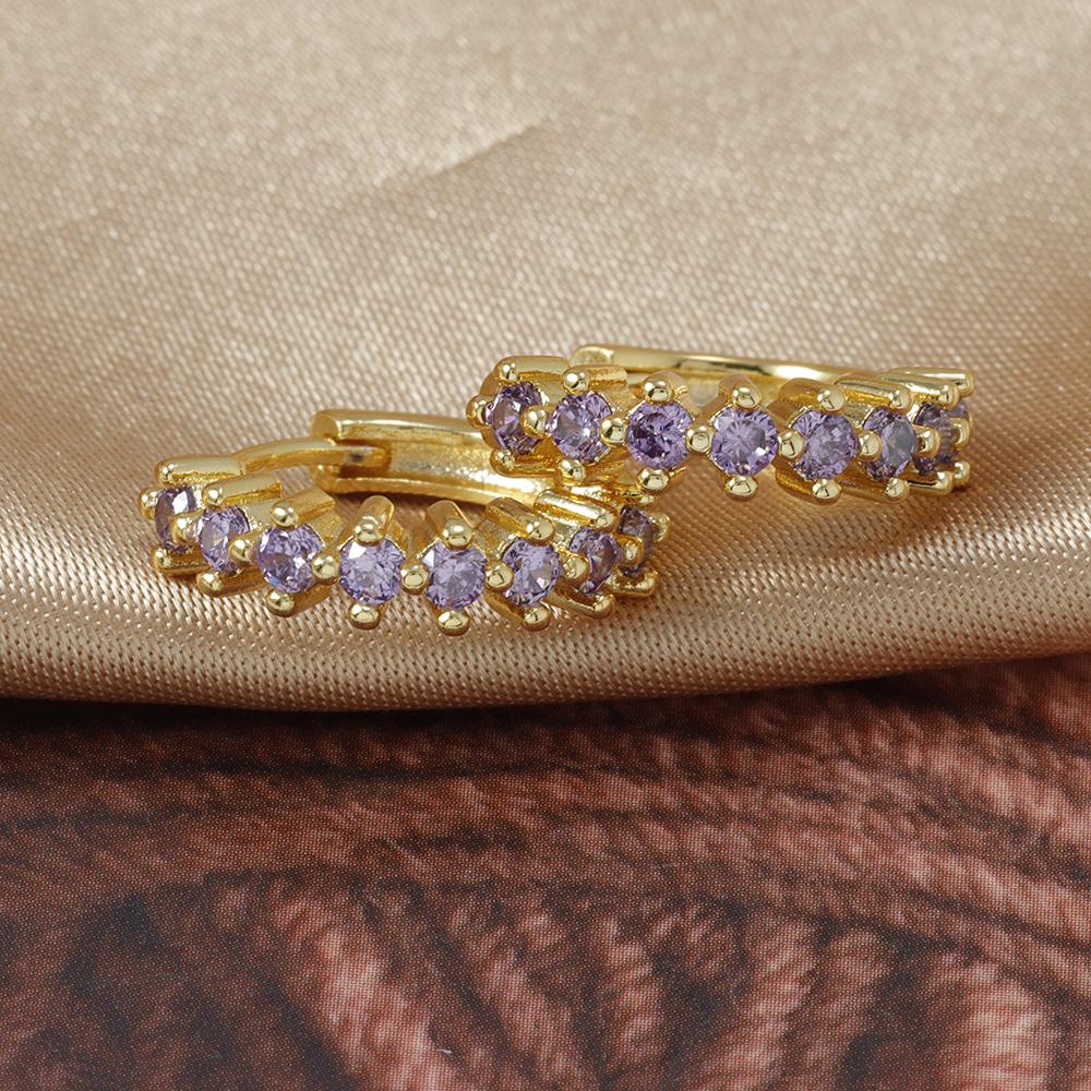 Luxusní nerezové barevné zirkonové kruhové náušnice pro ženy Móda Korejský Huggie Dámské šperky pendientes mujer