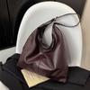 Retro Simple Women Stray Bag Large Capacity Solid Color Soft PU Leather Shoulder Bag for Commuting  Shopping
