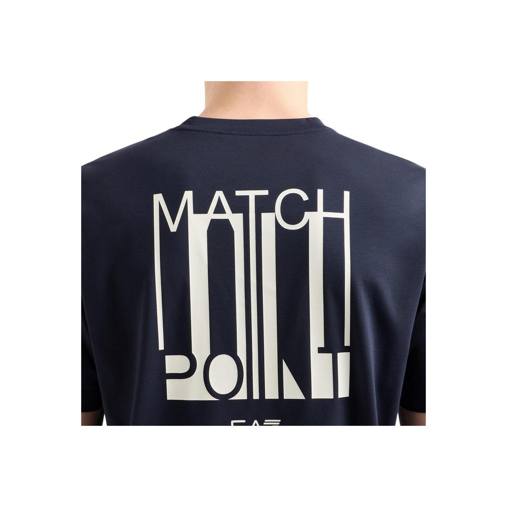 Emporio Armani EA7 Stretch Fitted Short Sleeve Crew Neck Color Block Printed T-Shirt Men Tops Blue 7M000179-AF13530-UB102