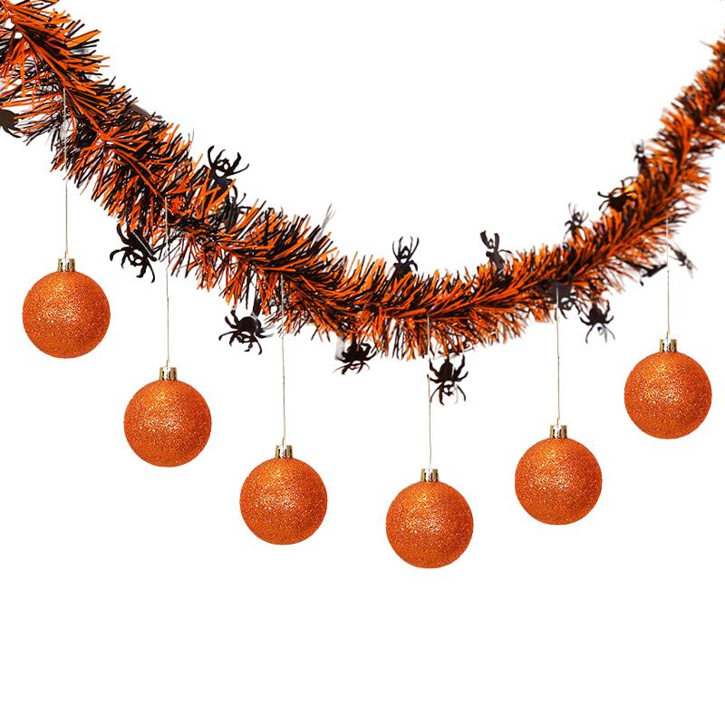 Halloween Ball Pendant DIY Plastic Atmosphere Decor Artificial Pumpkin Ornaments Cartoon Pattern Background Decoration 2 Styles