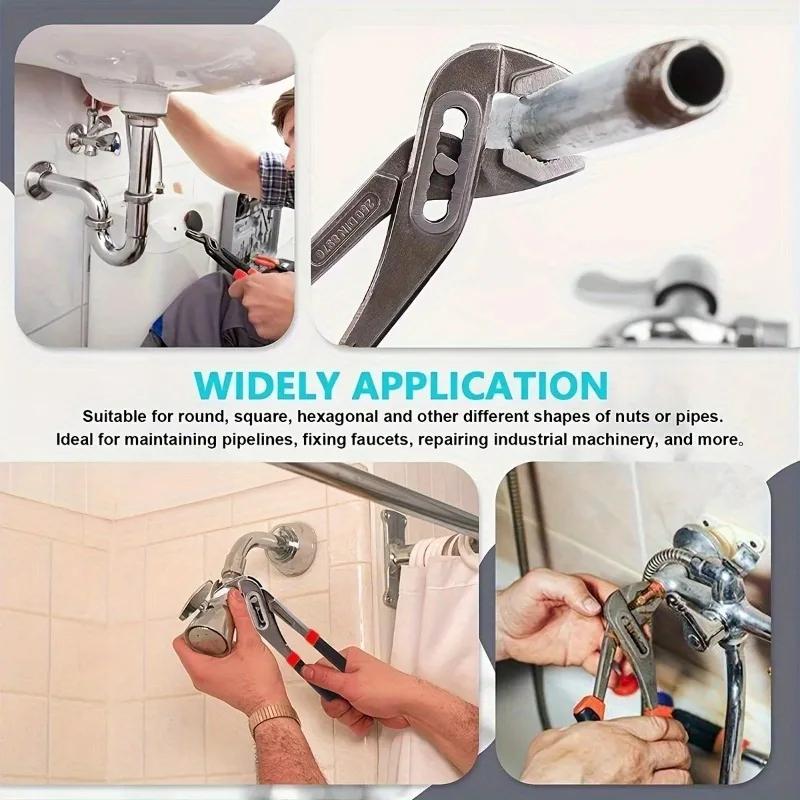 Generies Brands Nut- und Federzange mit geraden Backen, Wasserpumpenzange, Nutverbindungszange, Karbonstahl, gut sichtbarer Griff