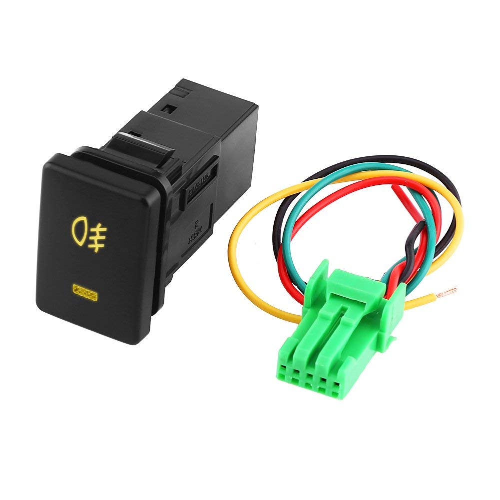 

12V 4 Wire Car Foglight Switch Fog Light On-Off Button for Yellow Indicator