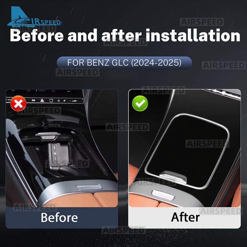 For Mercedes Benz E GLC Class W214 X254  2024 2025 Central Control Gear Storage Box Protection Frame Interior Accessories