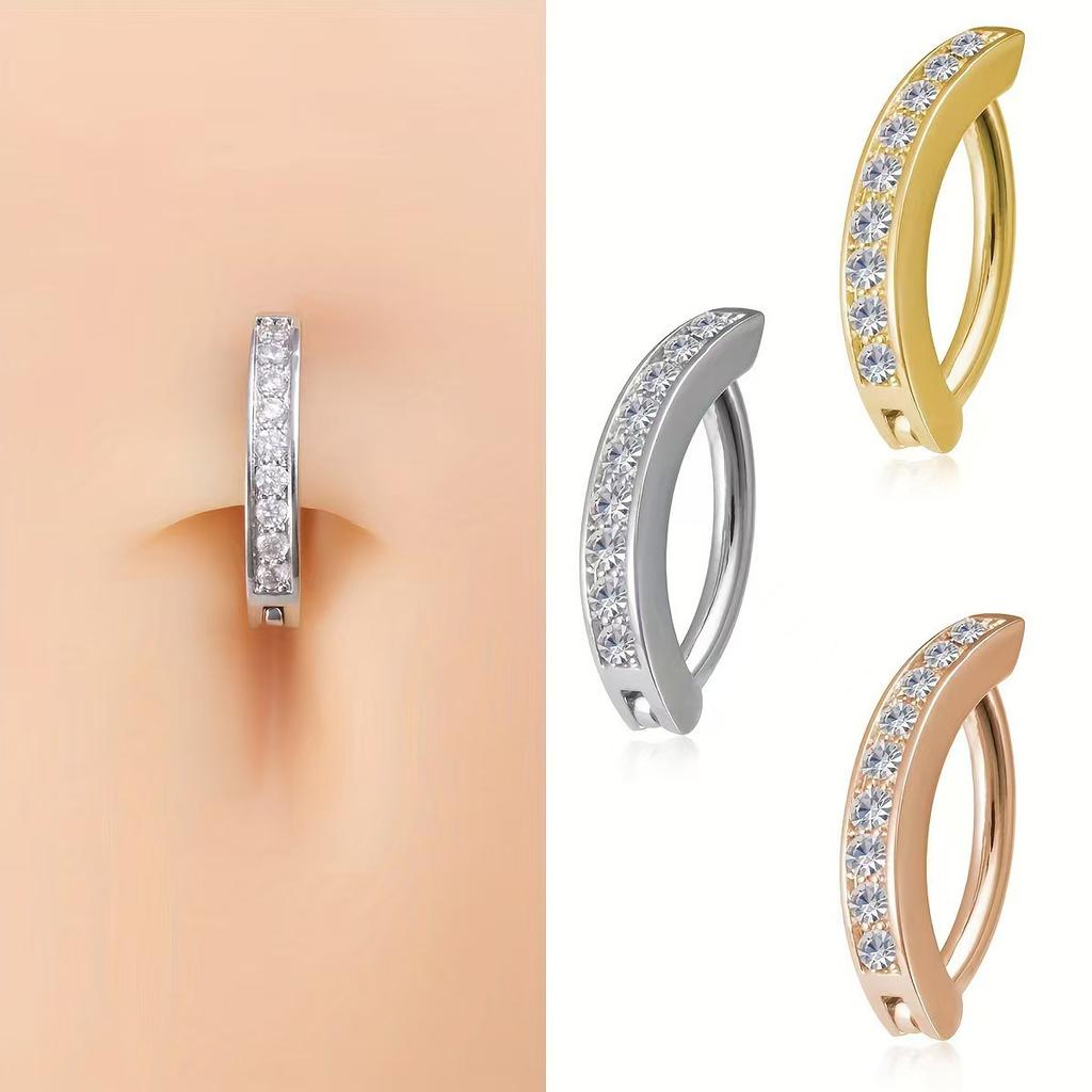 Sexy mit Zirkonia besetzter modischer personalisierter zarter Bauchnabelring