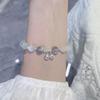 Xiaohongshu Style Soft Gradient Pink Bracelet for Students: Ice Transparent Finger Wrap Around Beads - Perfect for Gifting Besties.