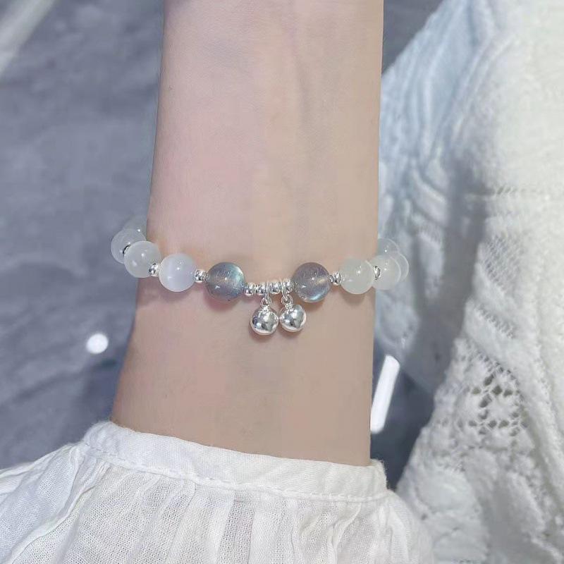 Xiaohongshu Style Soft Gradient Pink Bracelet for Students: Ice Transparent Finger Wrap Around Beads - Perfect for Gifting Besties.