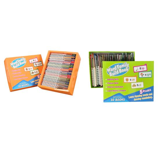 30Pcs Word Family Build Book Kids Preschool Learning Activity Sights Words Flash Cards Kindergarten Read