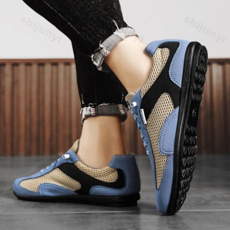Мода Лето 2025 Новый Стиль Мужская Мода Тренд Повседневная Обувь Сетчатая Дышащая Удобная Нескользящая Обувь Низкий Верх Слипоны Плоские Кроссовки