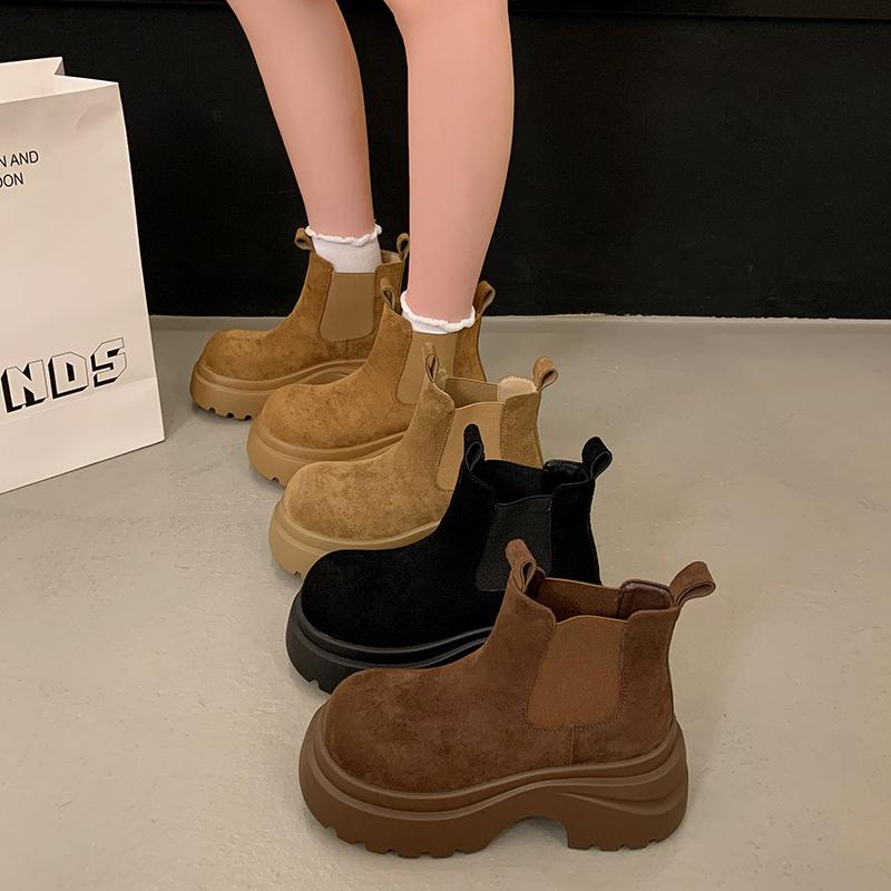 Fashion 2025 New Fashion Slimming Briti Sle Boots Women's Retro Ankle Boot Autumn Winter Warmth Comfort Mid-Calf Knight Ort Boots