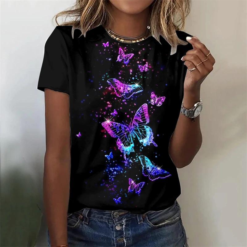 Women's T-shirt Summer Fashion Short Sleeve Tees Tops 3D Print O-Neck Casual T Shirt for Women's Funny Clothes for Sexy Girl Top